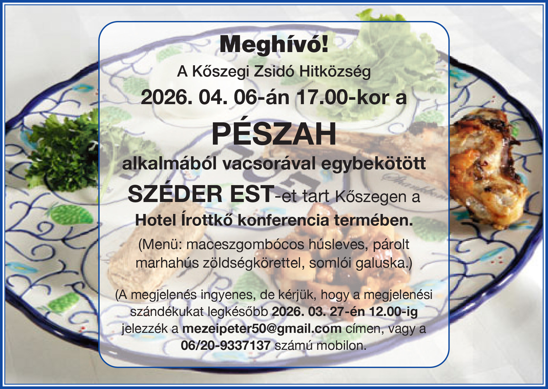 Pészach meghívó